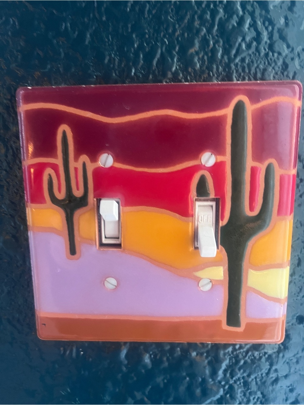 Wall switch plate toggle cactus